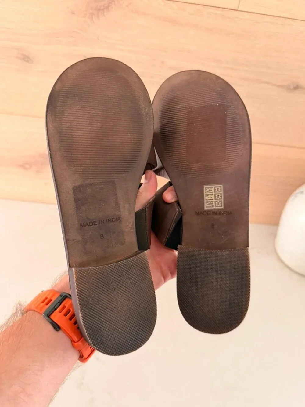 Free People Abilene Brown Leather Toe Loop Sandals Women’s Size 8